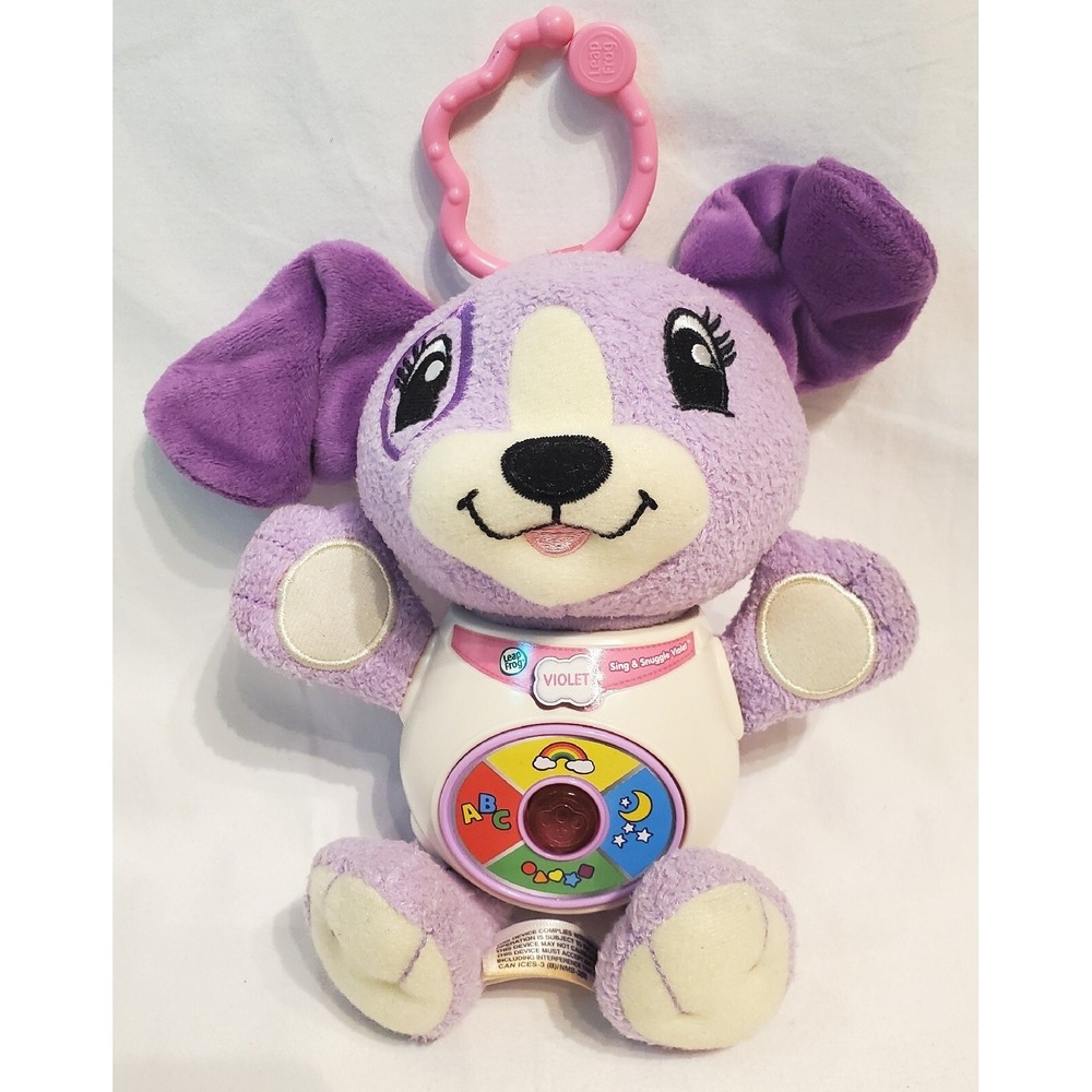 Leap Frog Interactive Dog Sing & Snuggle Violet 8" Musical  Light Up Toy Working